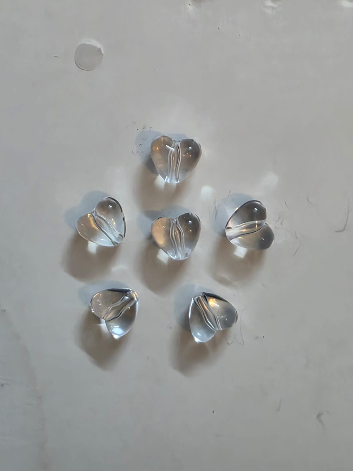 crystal heart beads