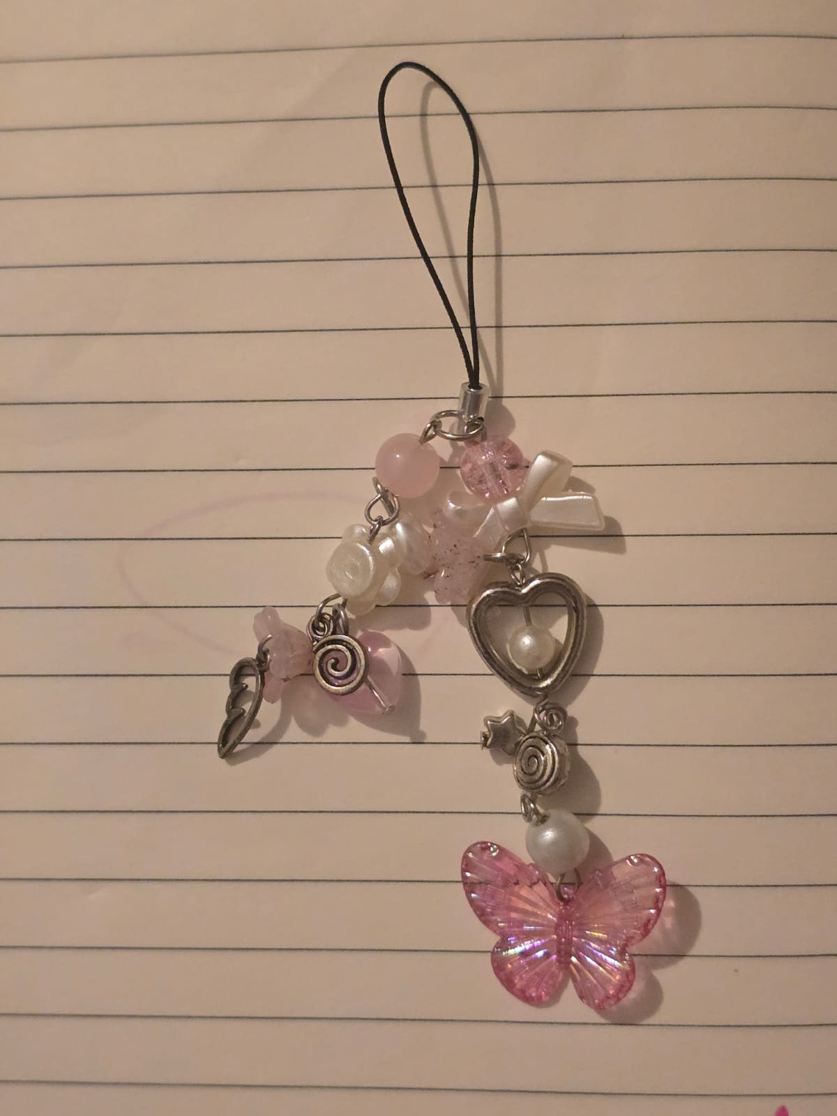 butterfly chunky pink phonecharm/bag charm౨ৎ