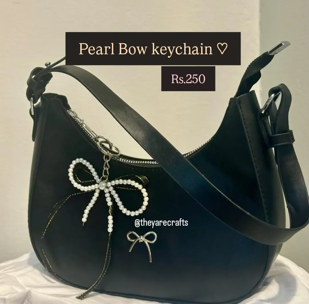 Pearl Bow Keychain౨ৎ