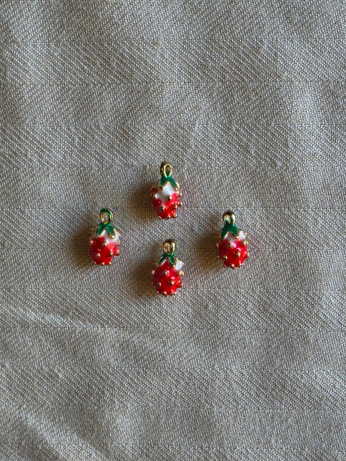 Small strawberry charm (stainless)