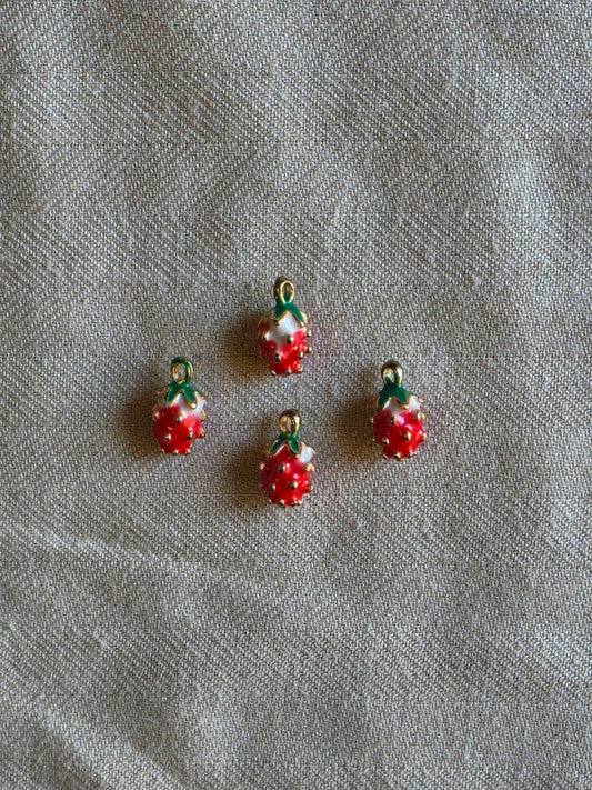 Small strawberry charm (stainless)