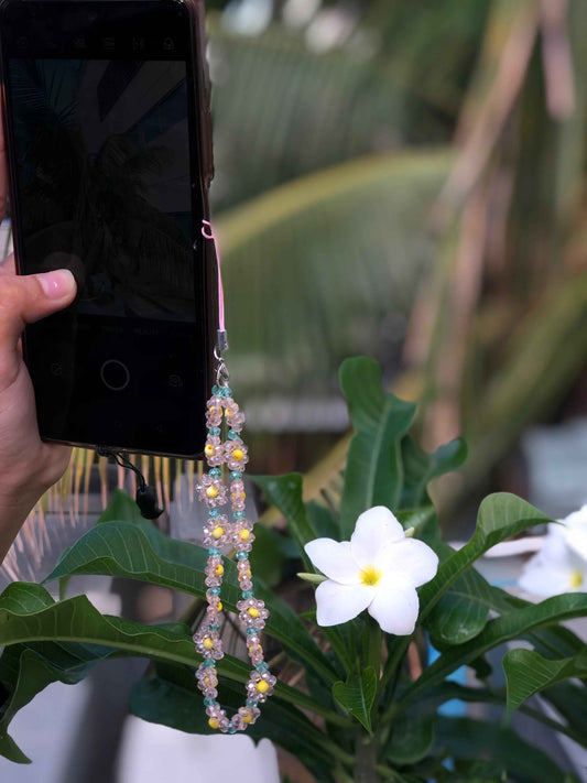 Flower Beaded Phone Charm
