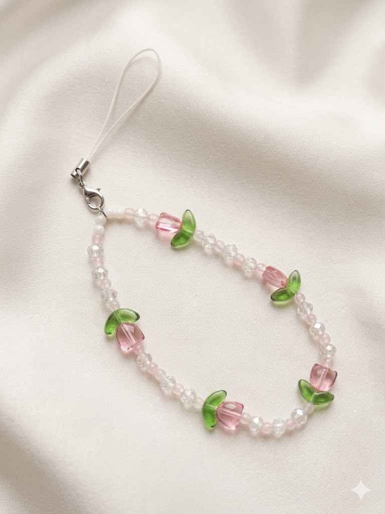 Glass Tulip Blossom Phone Charm