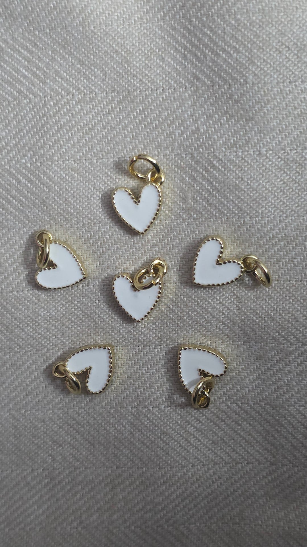 White heart charm (stainless)