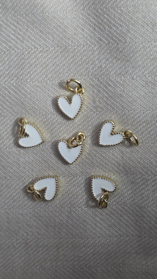 White heart charm (stainless)