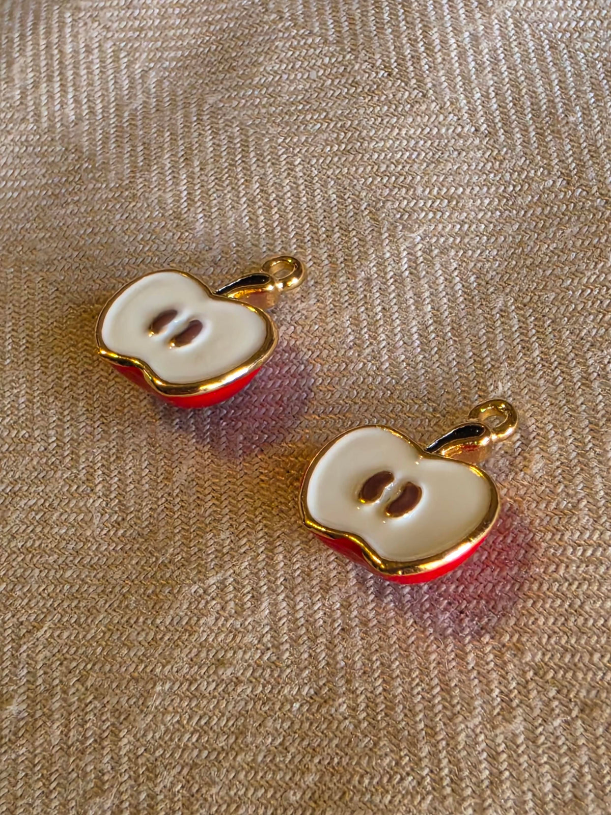 Red apple charm (stainless)