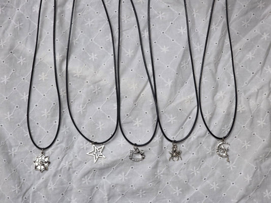 Black Cord Necklaces 𝄞⨾💿✮˚.⋆
