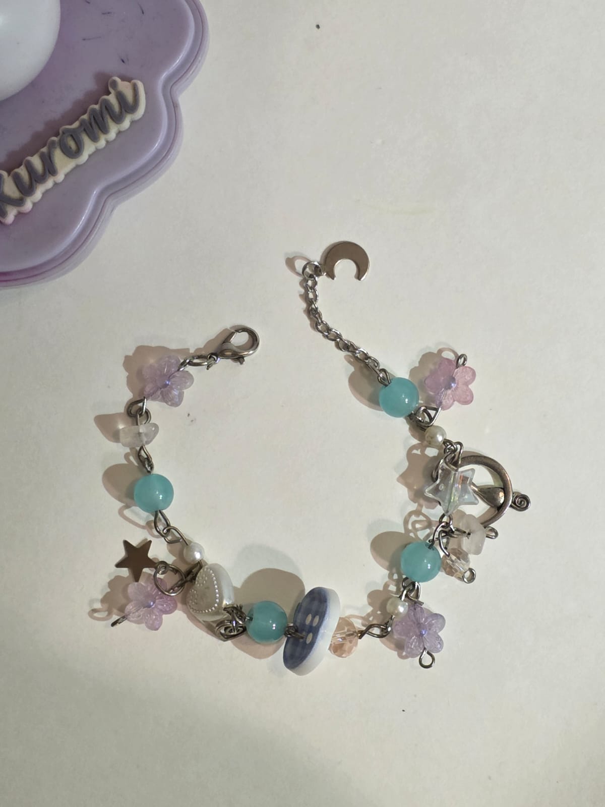 Button whimsical bracelet‧₊˚❀༉‧₊˚.