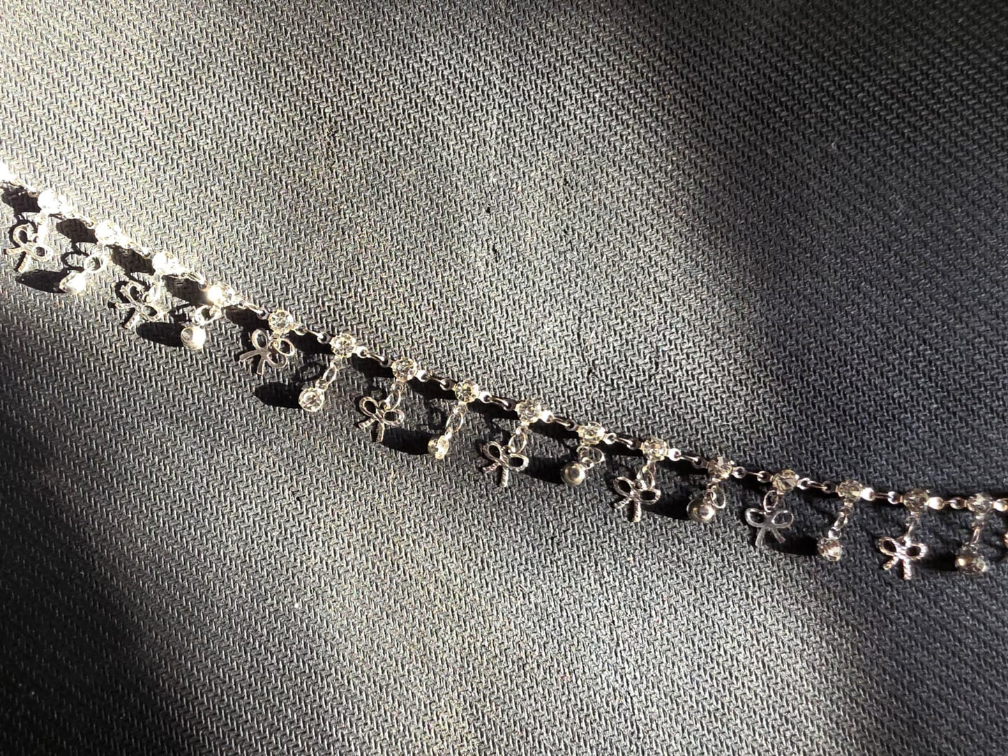 Silver stainless Chain Bow Bracelet(1 meter chain)