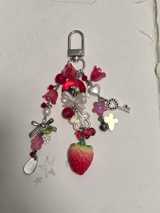Matching Strawberry Chunky Keychains
