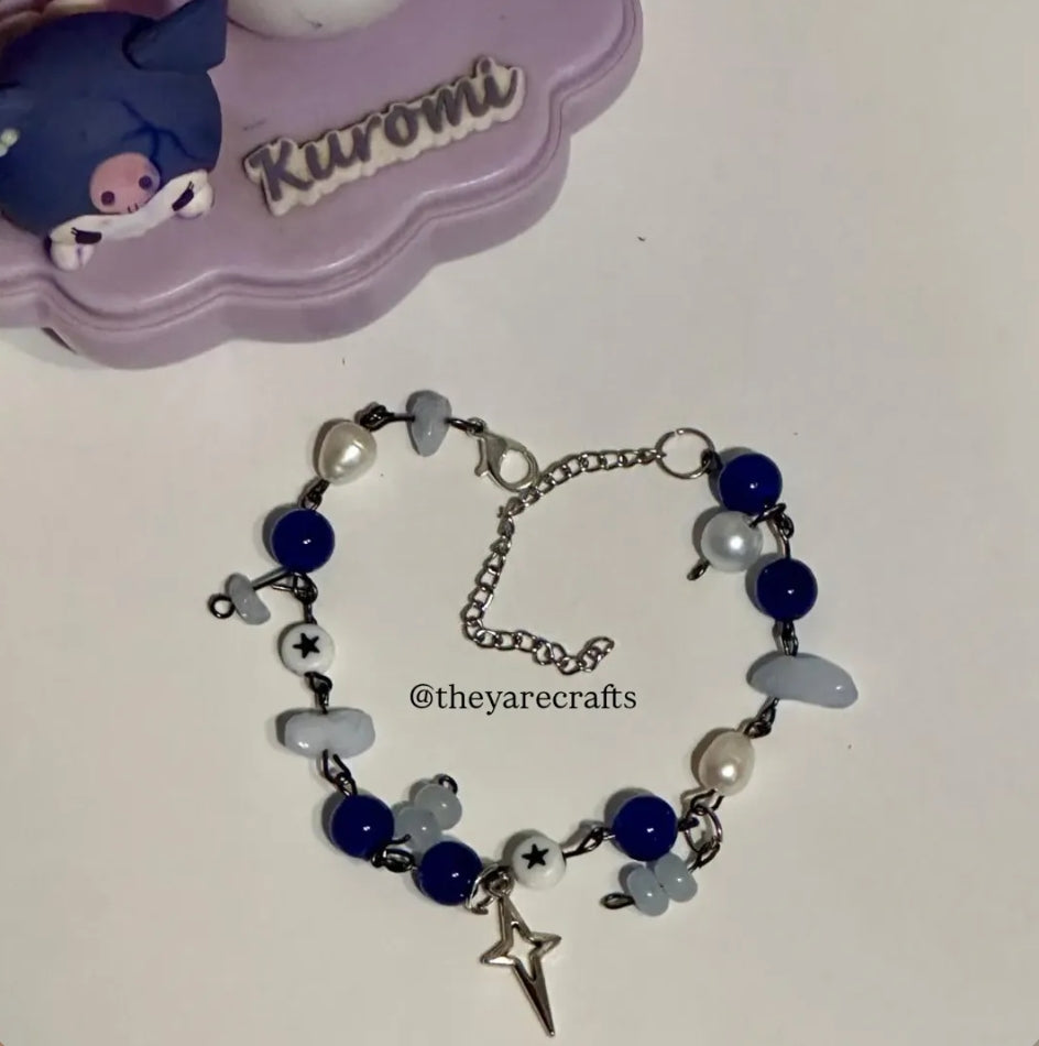 Electric Indigo Star Charm Bracelet
