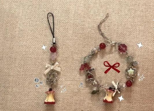 Apple Core & Coquette Charm Set 🍎🎀