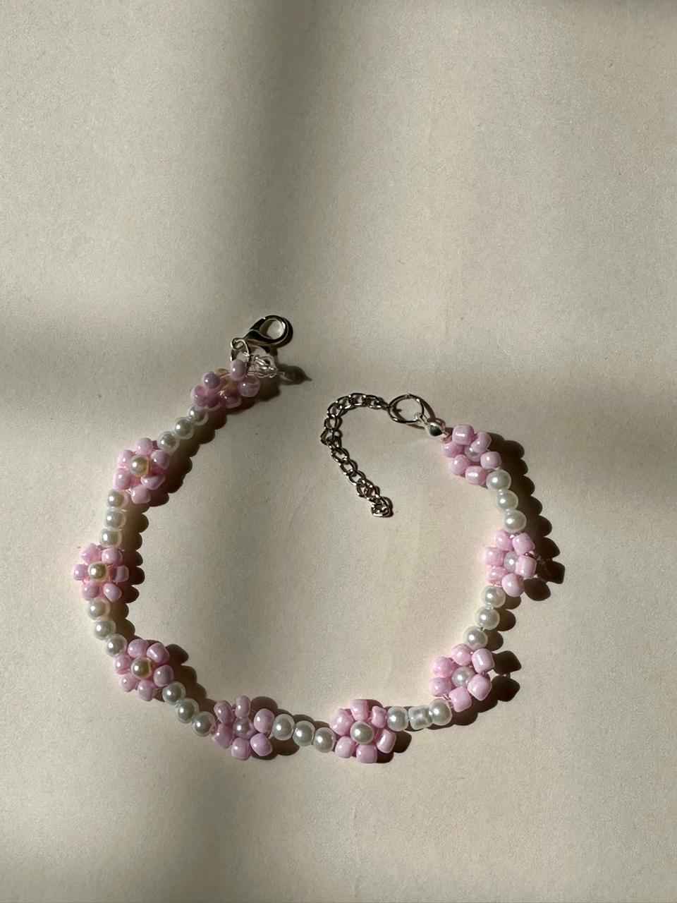 Peachy Blossom Woven Bracelet