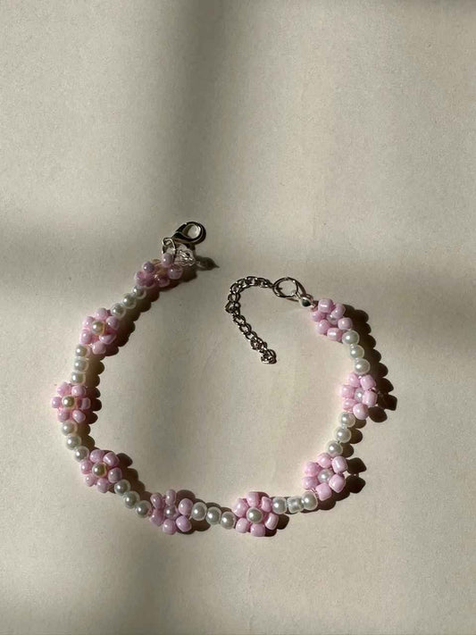 Peachy Blossom Woven Bracelet